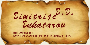 Dimitrije Dukatarov vizit kartica